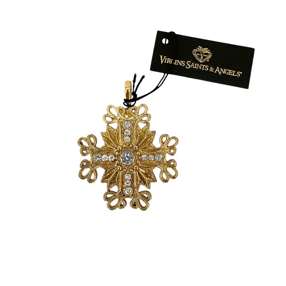 VIRGINS SAINTS & ANGELS VSA Electra Cross Medallion in Gold - Picture 3 of 7
